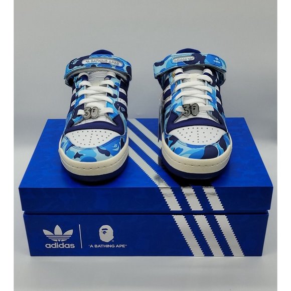 Adidas Bape x Forum Low 84 \'30th Anniversary- Blue\' Sneakers ID4772 main image 11
